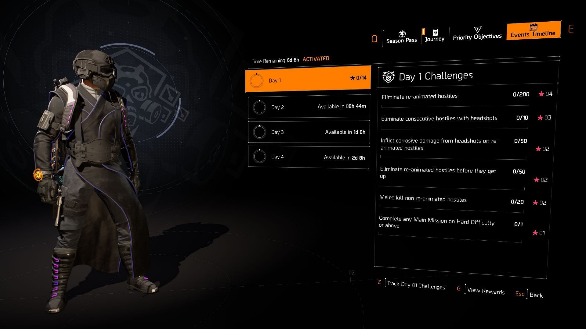 Reanimated event tasks in The Division 2 (Image via Ubisoft)